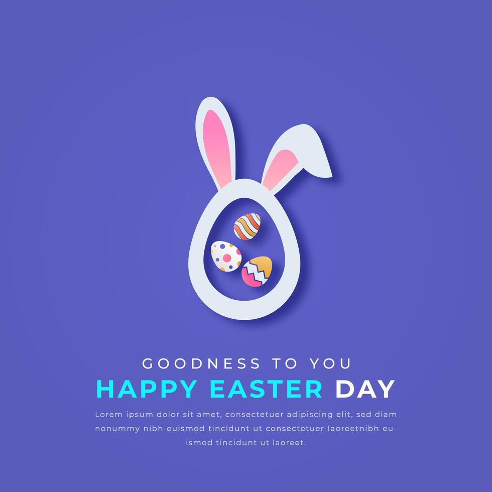 gelukkig Pasen dag papier besnoeiing stijl vector ontwerp illustratie voor achtergrond, poster, banier, reclame, groet kaart