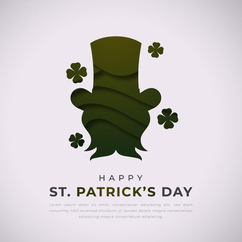 gelukkig st. Patrick dag papier besnoeiing stijl vector ontwerp illustratie voor achtergrond, poster, banier, reclame, groet kaart