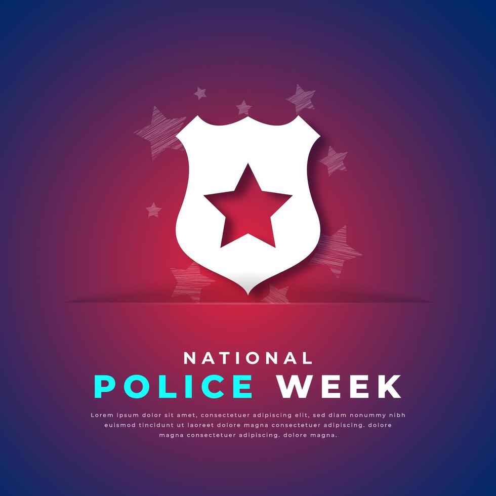 nationaal Politie week papier besnoeiing stijl vector ontwerp illustratie voor achtergrond, poster, banier, reclame, groet kaart