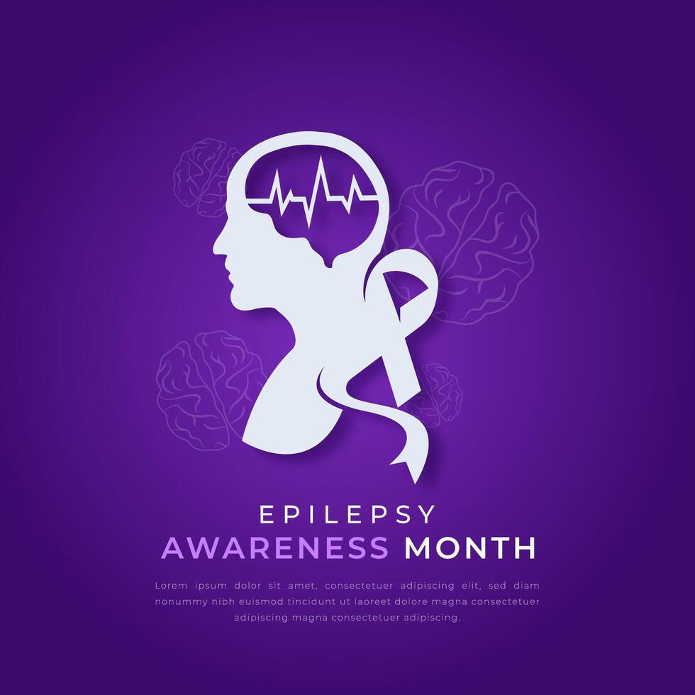 epilepsie bewustzijn maand papier besnoeiing stijl vector ontwerp illustratie voor achtergrond, poster, banier, reclame, groet kaart