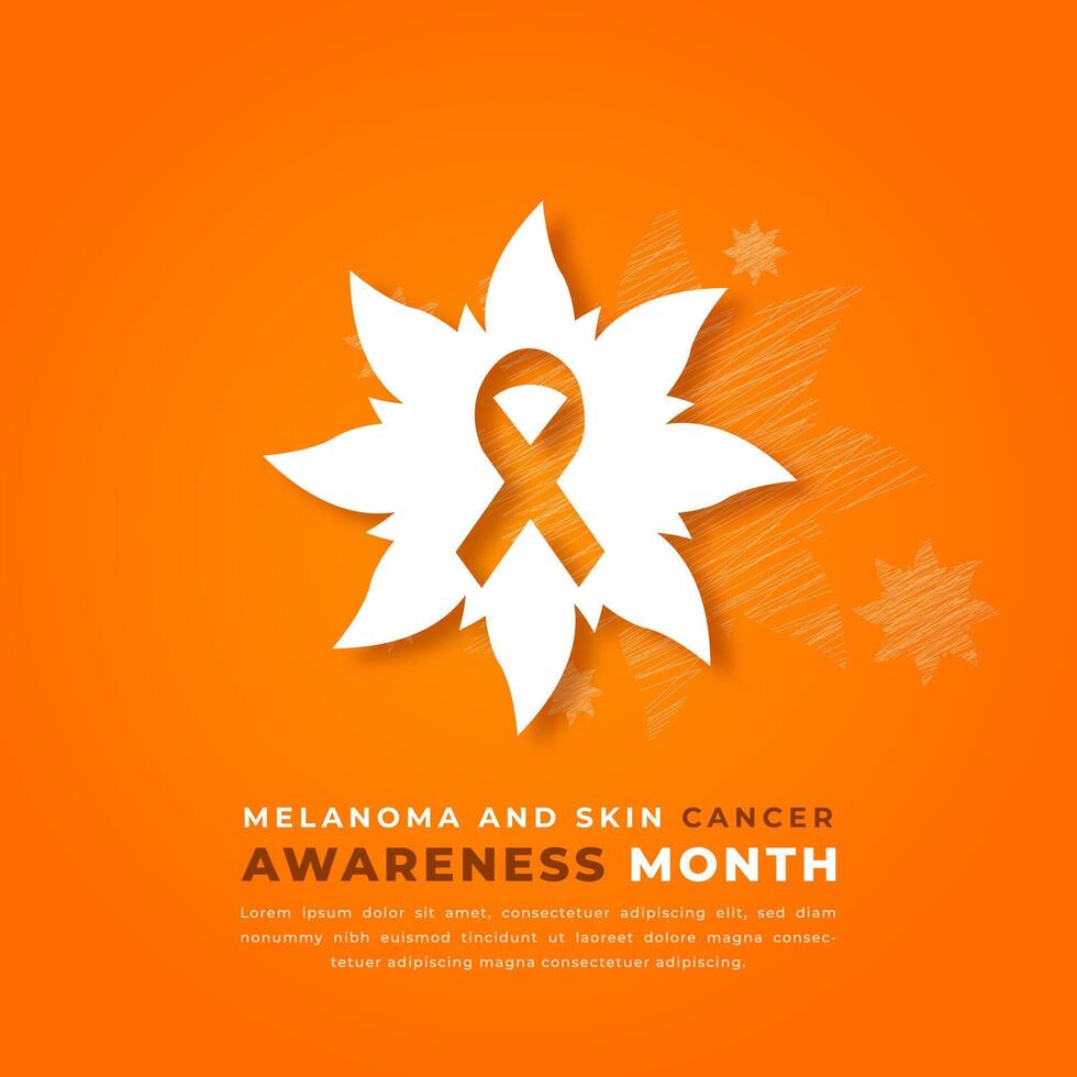 melanoom en huid kanker bewustzijn maand papier besnoeiing stijl vector ontwerp illustratie voor achtergrond, poster, banier, reclame, groet kaart