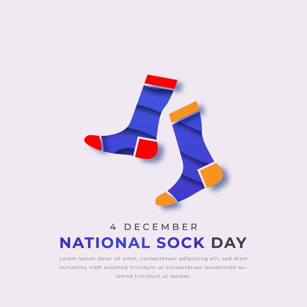 nationaal sok dag papier besnoeiing stijl vector ontwerp illustratie voor achtergrond, poster, banier, reclame, groet kaart