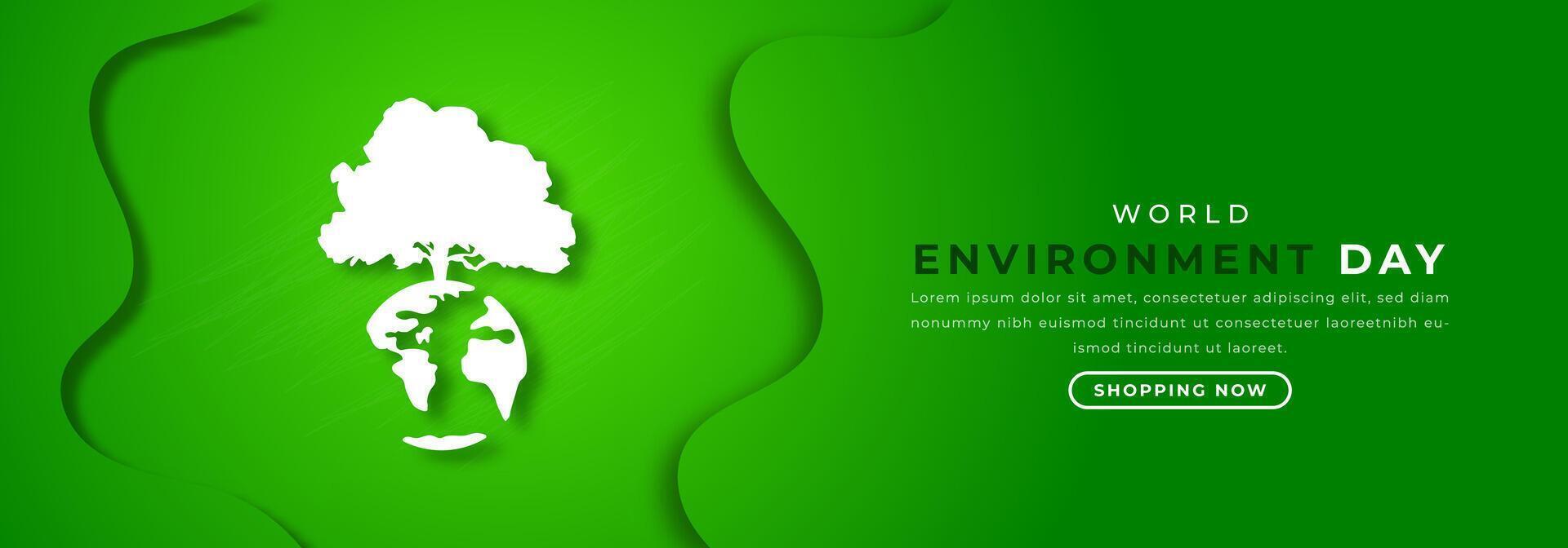 wereld milieu dag papier besnoeiing stijl vector ontwerp illustratie voor achtergrond, poster, banier, reclame, groet kaart