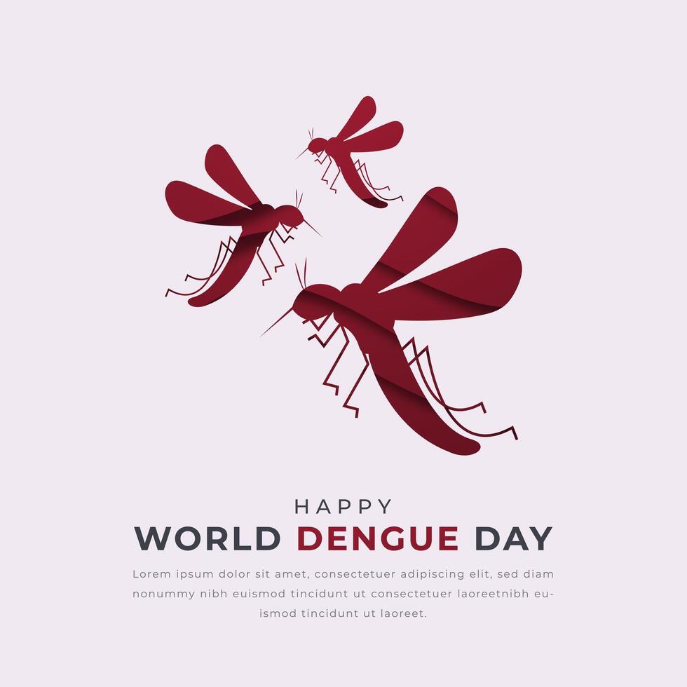 wereld dengue dag papier besnoeiing stijl vector ontwerp illustratie voor achtergrond, poster, banier, reclame, groet kaart