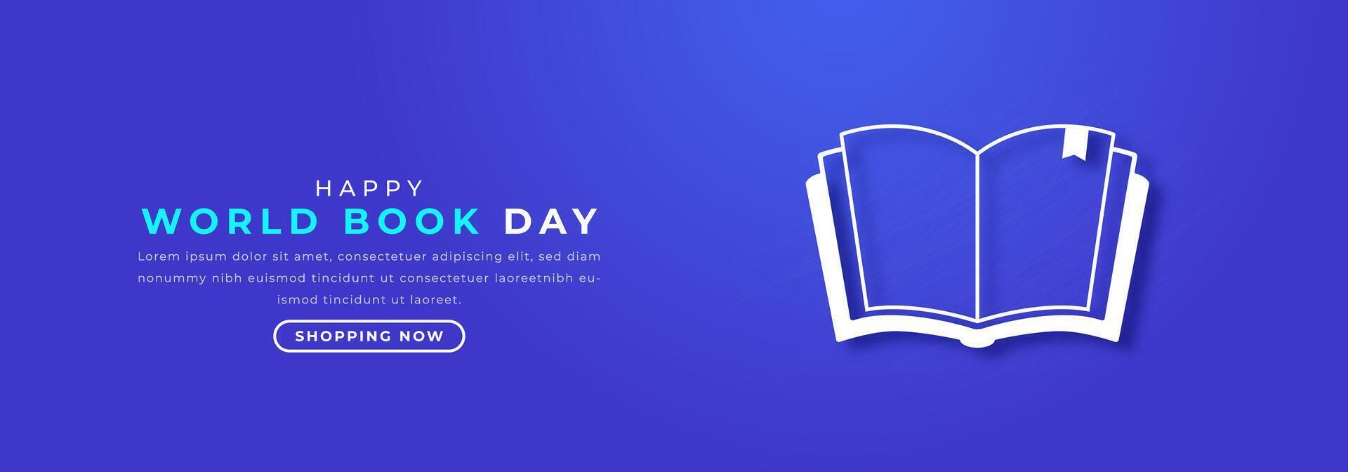 wereld boek dag papier besnoeiing stijl vector ontwerp illustratie voor achtergrond, poster, banier, reclame, groet kaart