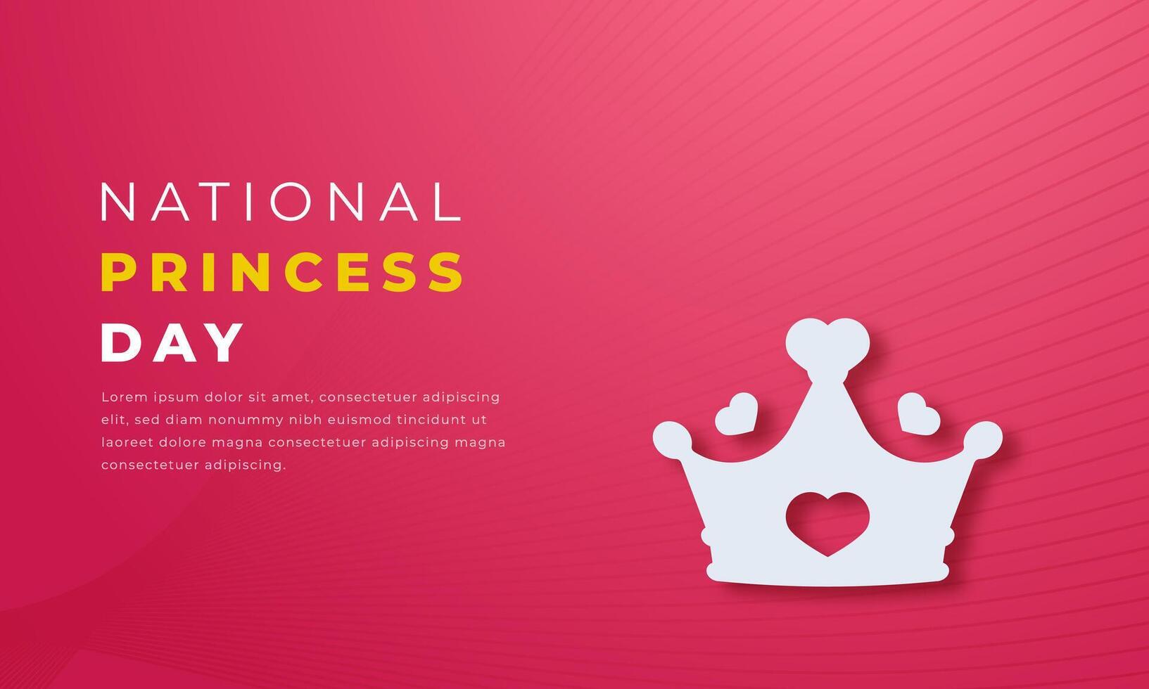 nationaal prinses dag papier besnoeiing stijl vector ontwerp illustratie voor achtergrond, poster, banier, reclame, groet kaart