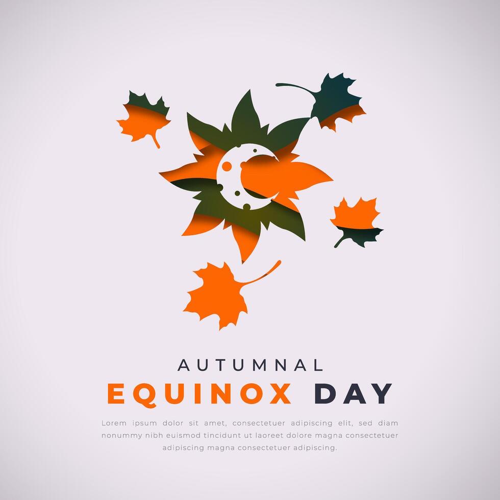 herfst- equinox dag papier besnoeiing stijl vector ontwerp illustratie voor achtergrond, poster, banier, reclame, groet kaart