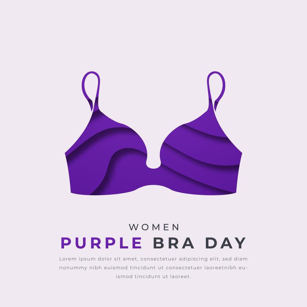 Purper beha dag papier besnoeiing stijl vector ontwerp illustratie voor achtergrond, poster, banier, reclame, groet kaart