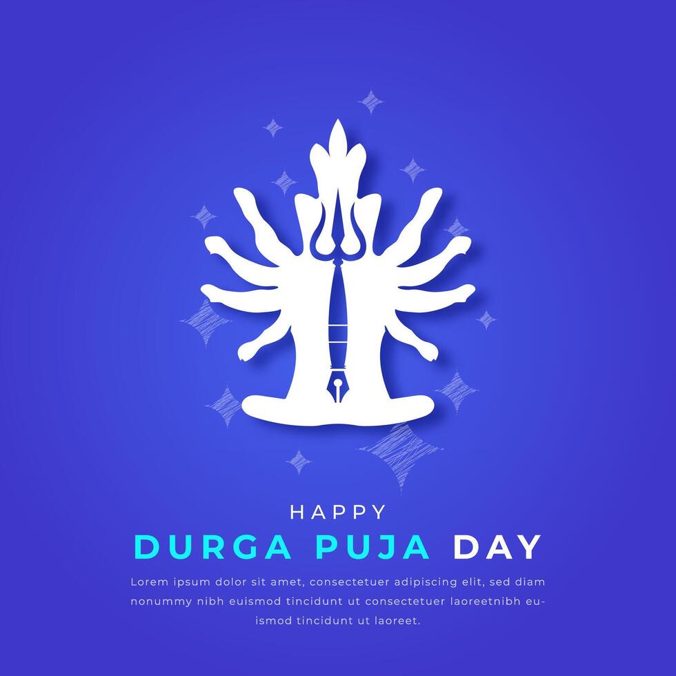 gelukkig durga puja dag papier besnoeiing stijl vector ontwerp illustratie voor achtergrond, poster, banier, reclame, groet kaart