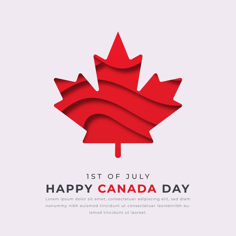 gelukkig Canada dag papier besnoeiing stijl vector ontwerp illustratie voor achtergrond, poster, banier, reclame, groet kaart