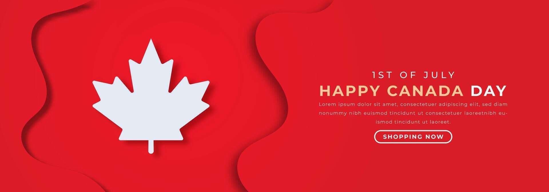 gelukkig Canada dag papier besnoeiing stijl vector ontwerp illustratie voor achtergrond, poster, banier, reclame, groet kaart