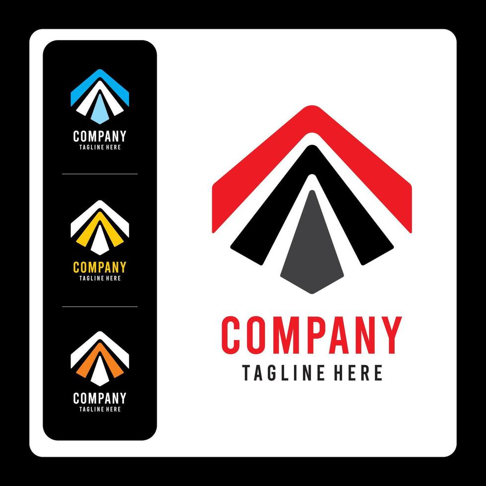een omhoog logo verzameling 3 kleur combinaties idee ten volle bewerkbare eps vector het dossier voor uw bedrijf logo