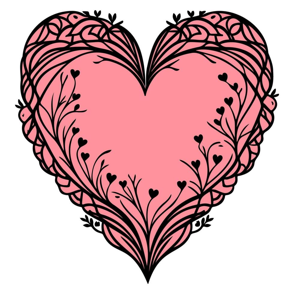 liefde hart ornament bloem Valentijn illustratie schetsen vector