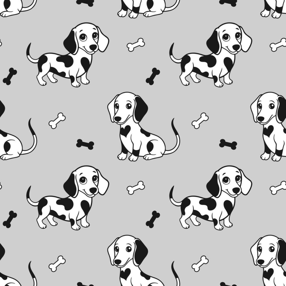 naadloos patroon met schattig tekenfilm dalmatiër honden Aan een licht achtergrond. vector illustratie.