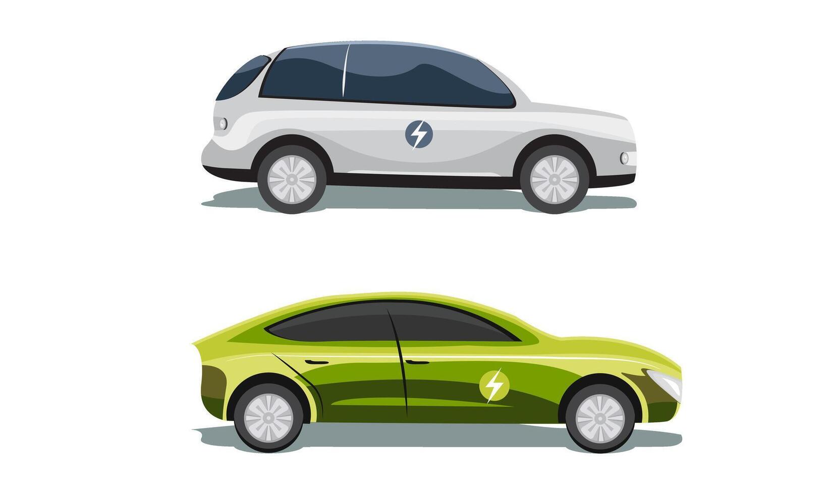 eco elektrisch auto geïsoleerd vector