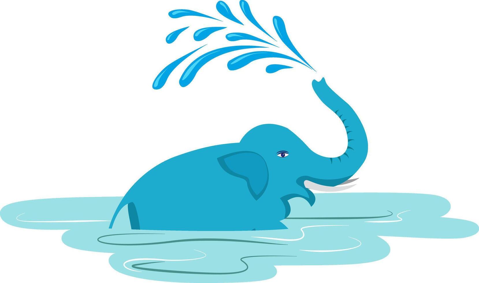 olifant spelen in water vector