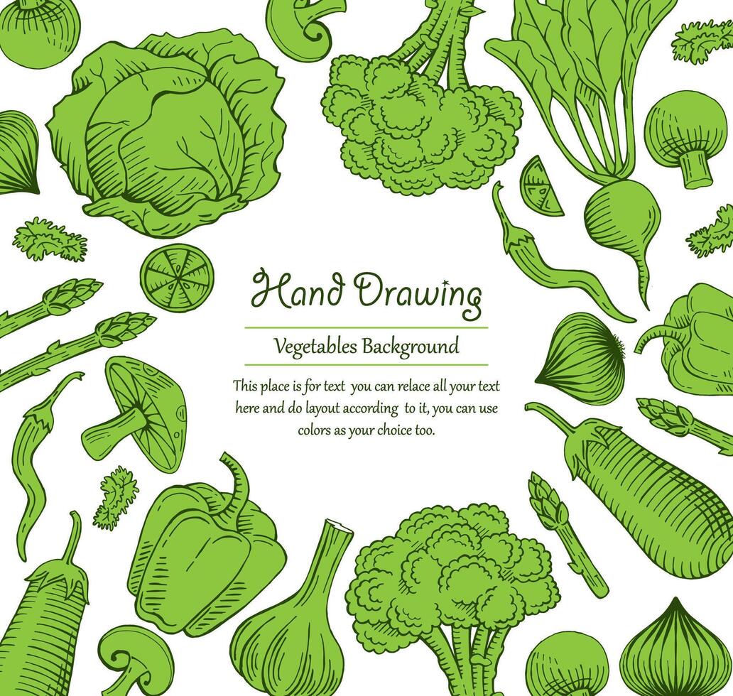 biologisch groente voedsel sjabloon met tekst vector