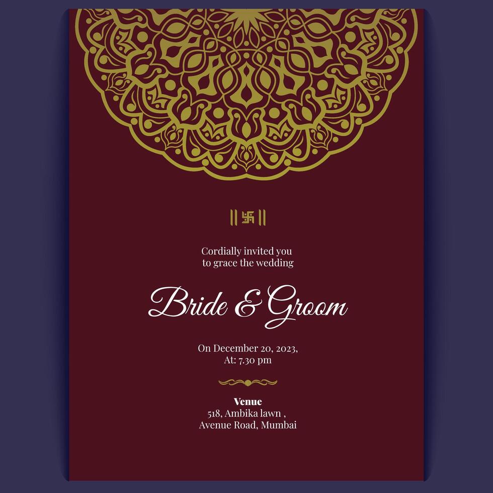 Indisch bruiloft kaart ontwerp, bruiloft uitnodiging sjabloon vector