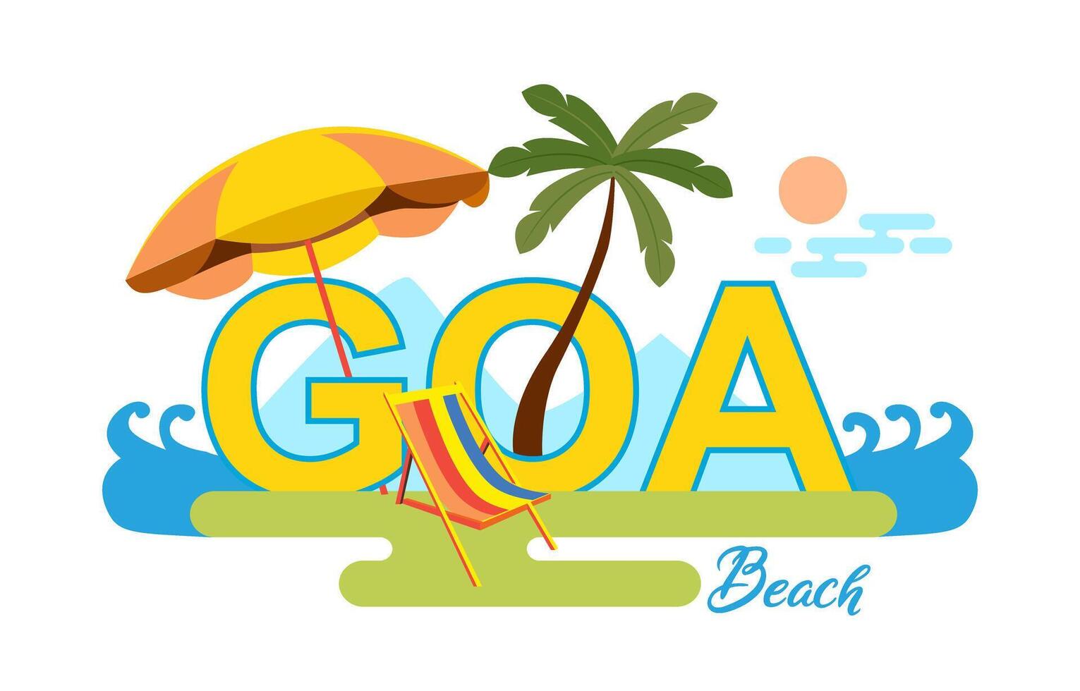 goa strand leven ontwerp samenstelling vector