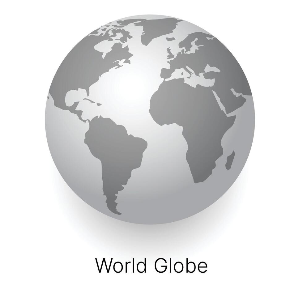 3d wereld wereldbol ronde kaart vector