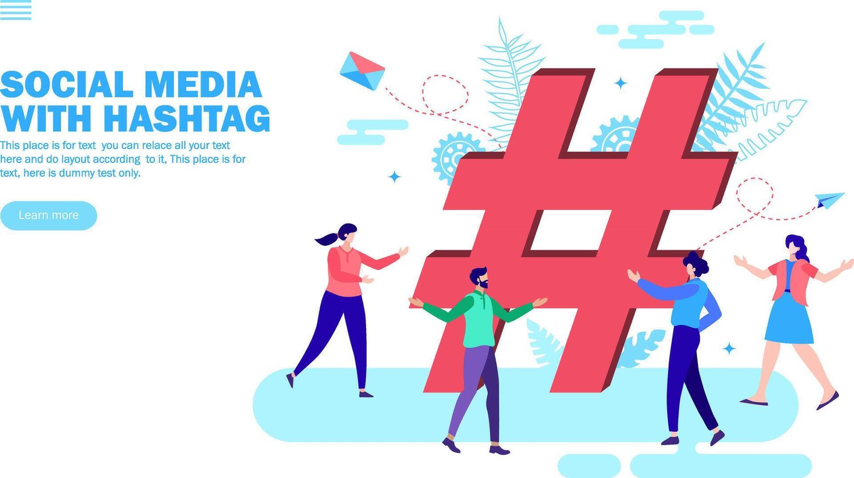 mensen genieten van in de omgeving van hashtags en sociaal media trends vector