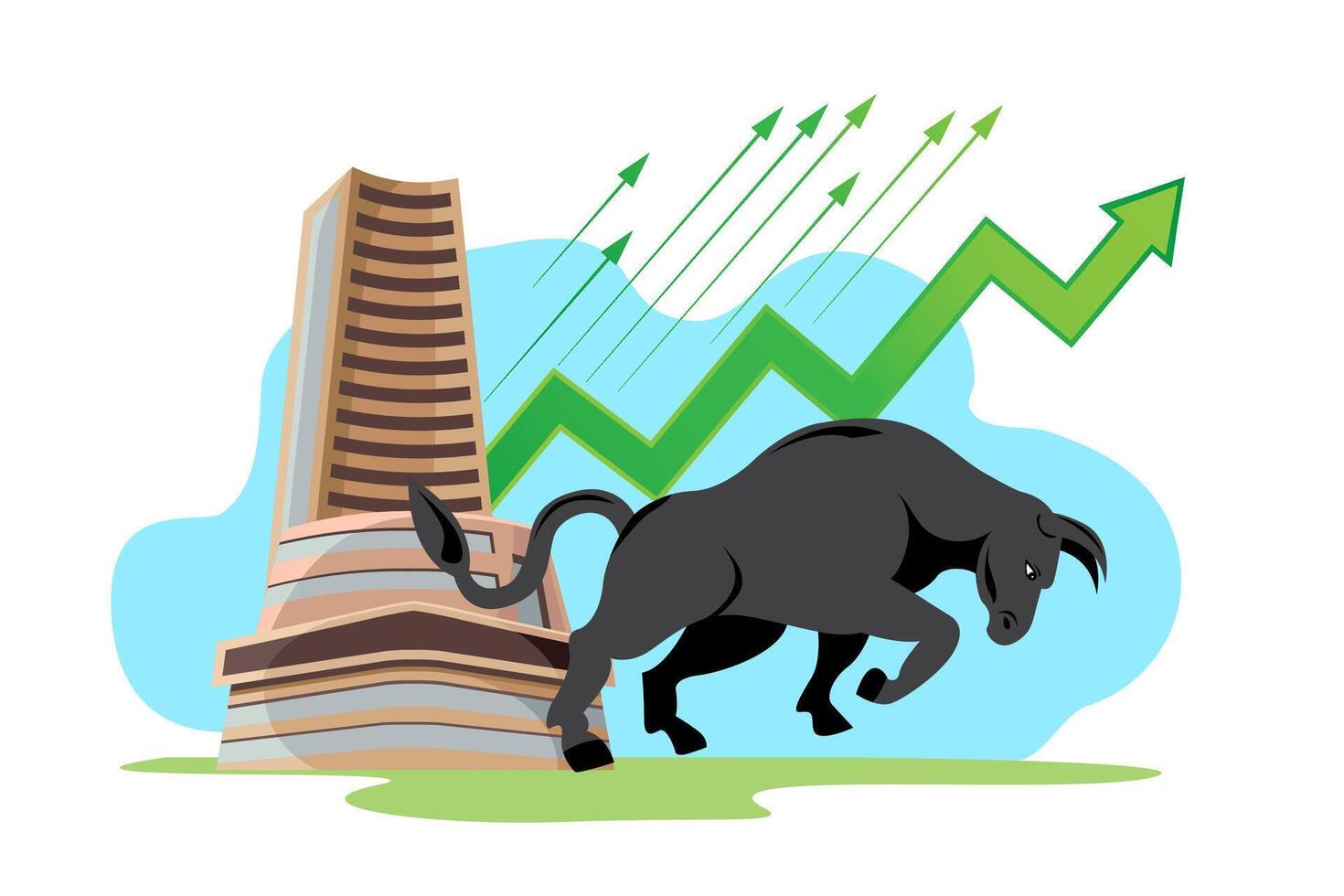 Bombay voorraad uitwisseling stier rennen winst vector