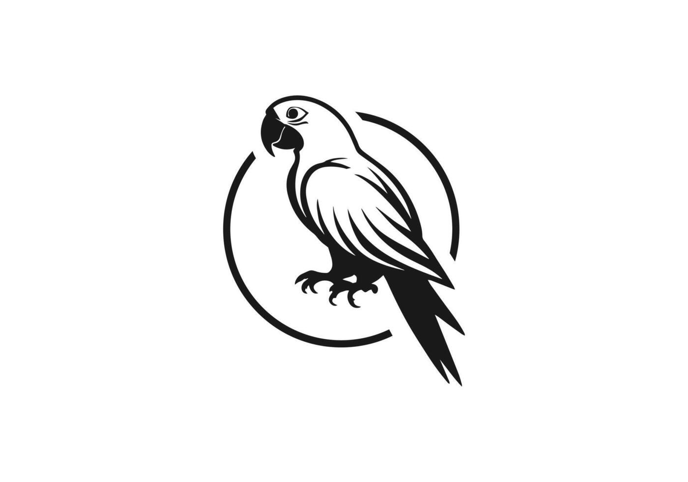 logo van papegaai in cirkel icoon vector silhouet geïsoleerd ontwerp
