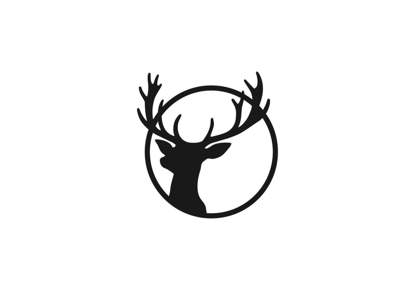 logo van hert in cirkel icoon vector silhouet geïsoleerd ontwerp