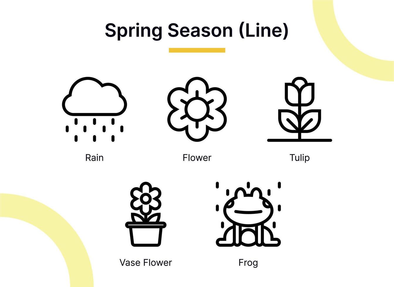 voorjaar seizoen icoon reeks in lijn stijl geschikt voor web en app pictogrammen, presentaties, affiches, enz. vector