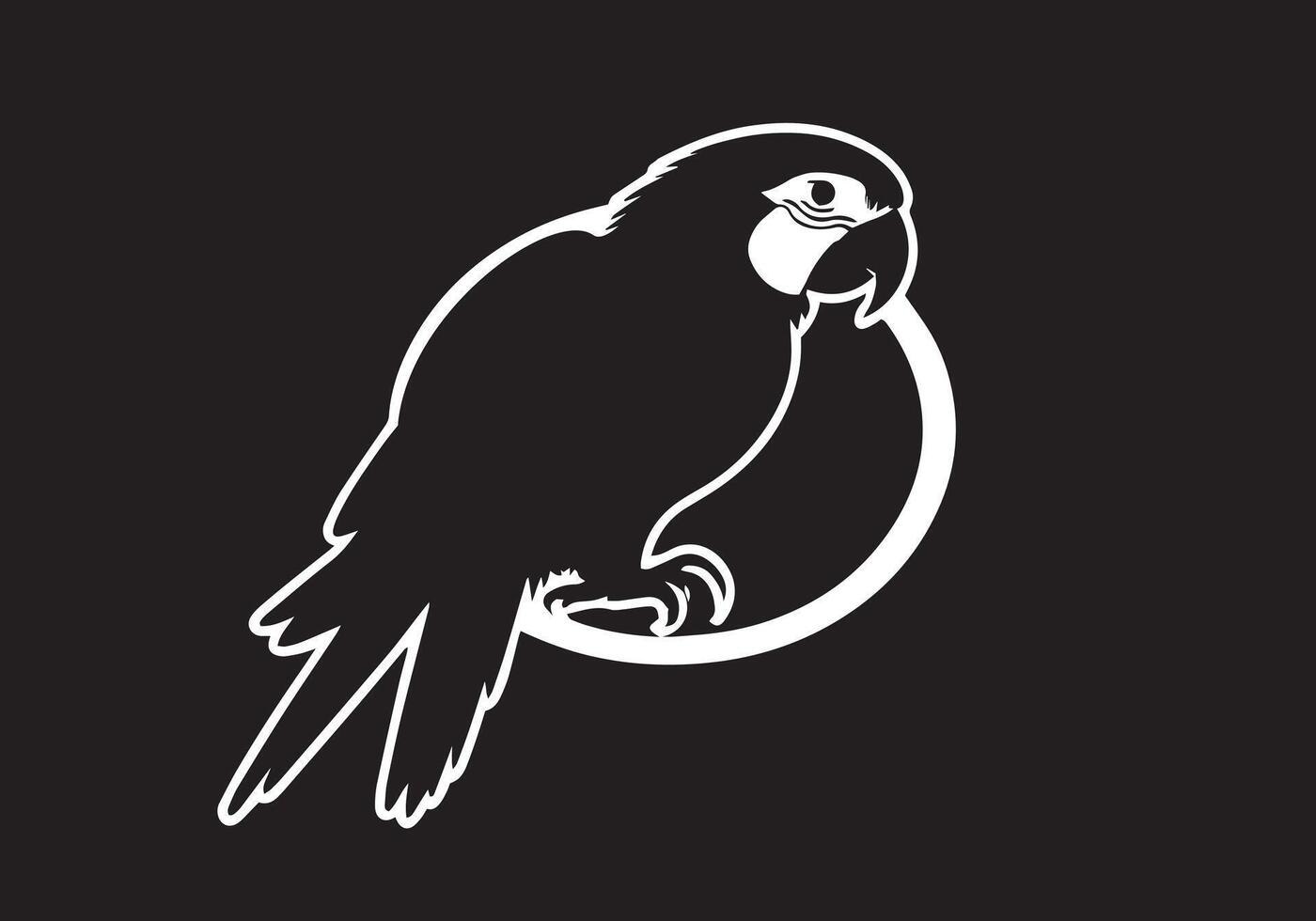 logo van papegaai icoon vector silhouet geïsoleerd ontwerp zwart achtergrond