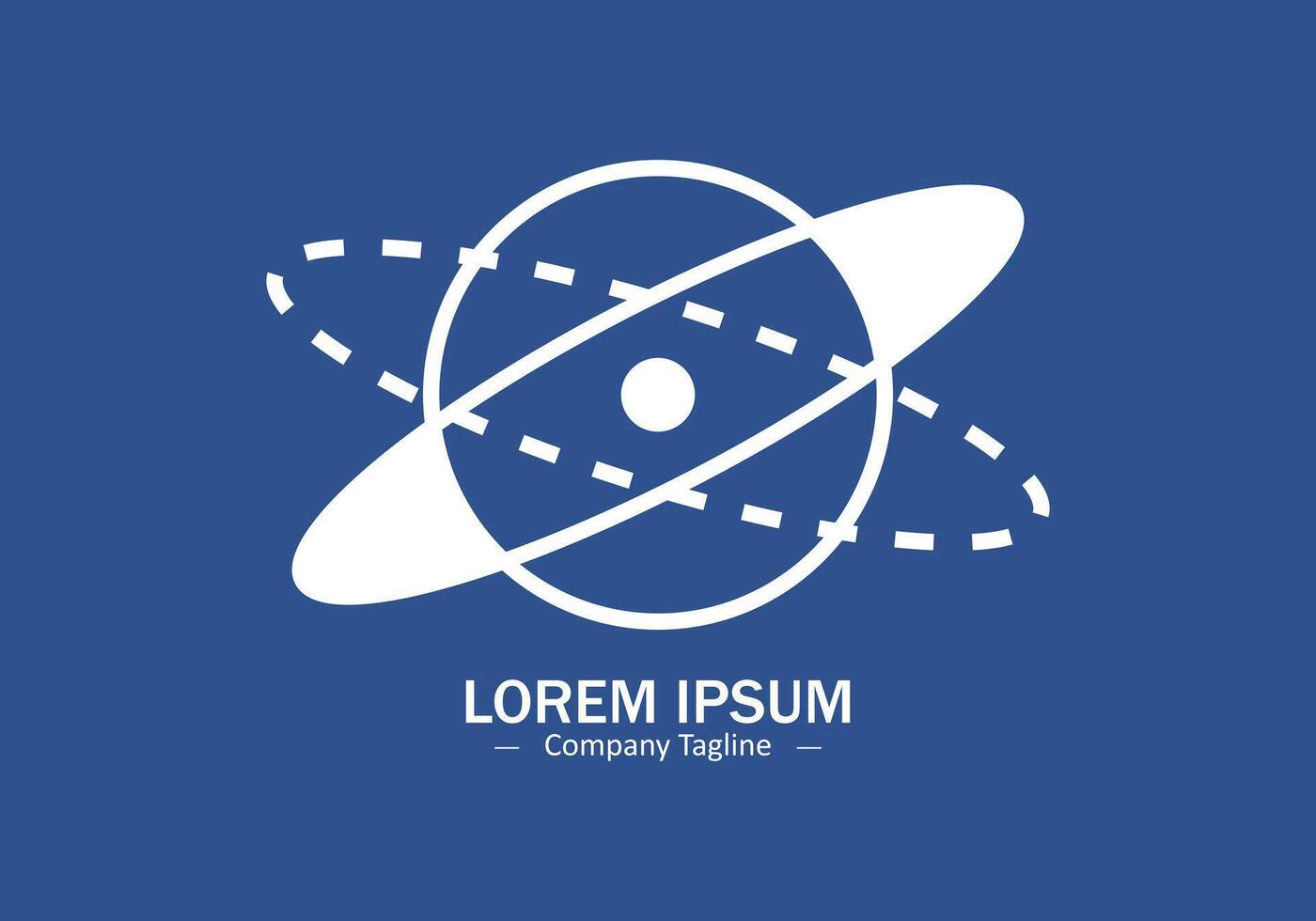 heelal planeet logo icoon symbool voor astronomie logo ontwerp silhouet Aan blauw achtergrond vector