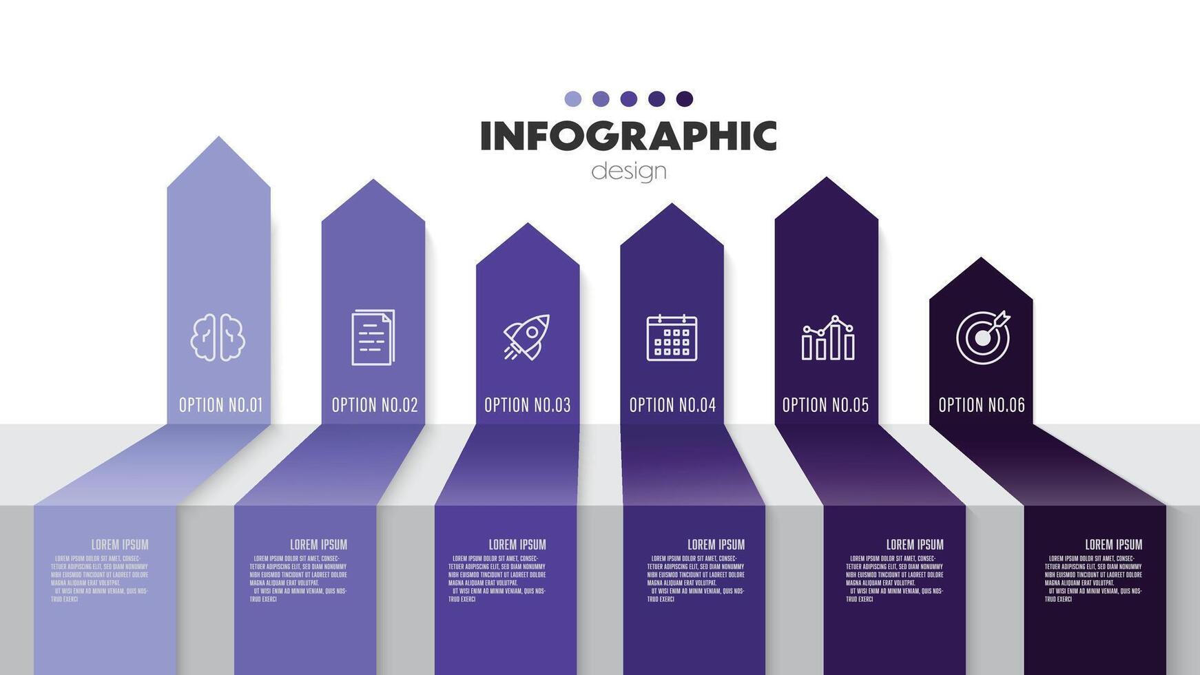 vector infographics sjabloon voor diagrammen, grafieken, presentaties en bedrijf concept grafieken met 6 opties.