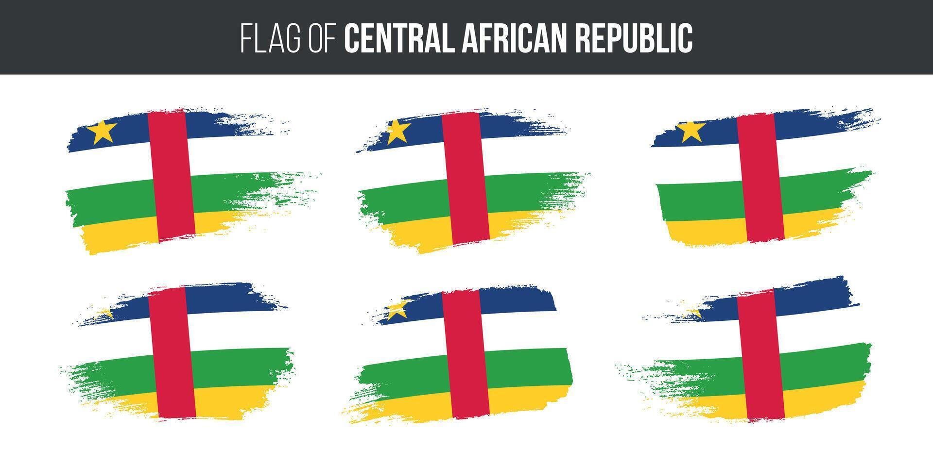 centraal Afrikaanse republiek vlaggen reeks borstel beroerte grunge vector illustratie vlag van centraal Afrikaanse republiek geïsoleerd Aan wit