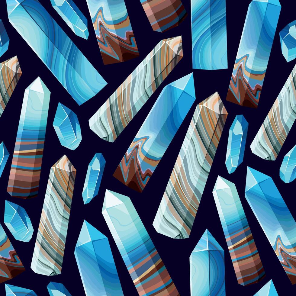 vector naadloos patroon met kleurrijk kristal edelstenen