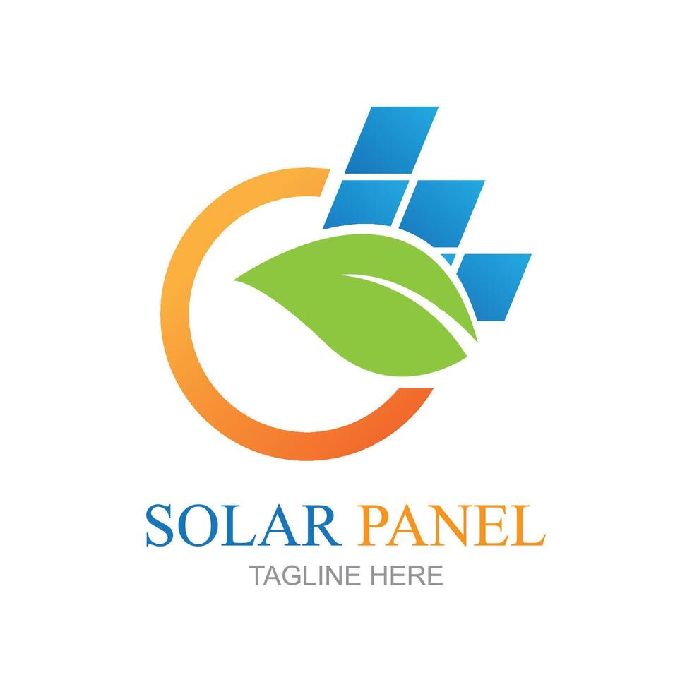 zonne- paneel logo vector icoon van natuurlijk energie ontwerp