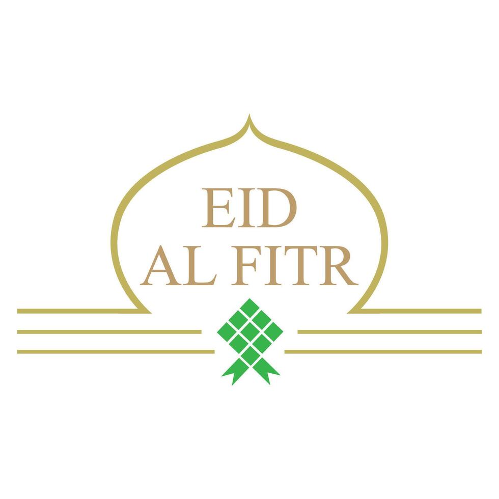 eid al fitr logo en symbool illustratie ontwerp vector