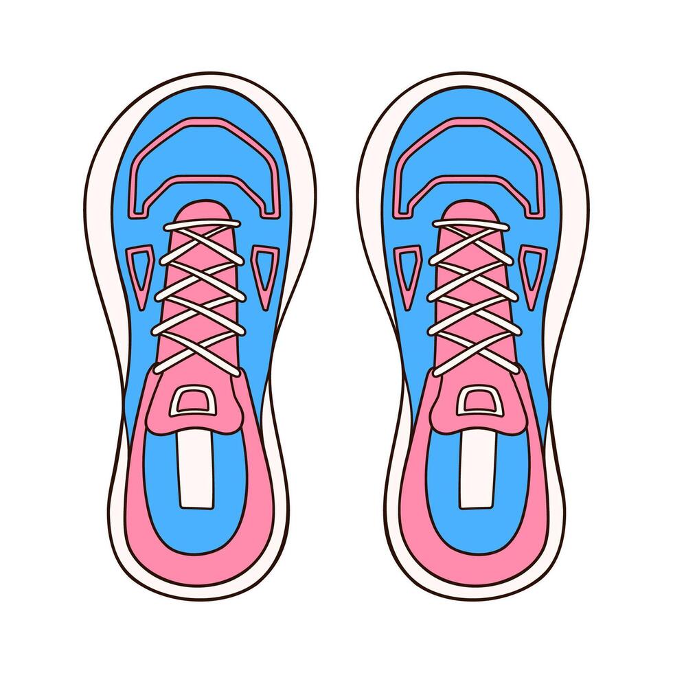 gewoontjes sportschoenen schoenen voor vrouw in tekenfilm stijl. hand- getrokken ontwerp icoon, logo voor schoen op te slaan, winkel. vector illustratie geïsoleerd Aan een wit achtergrond.