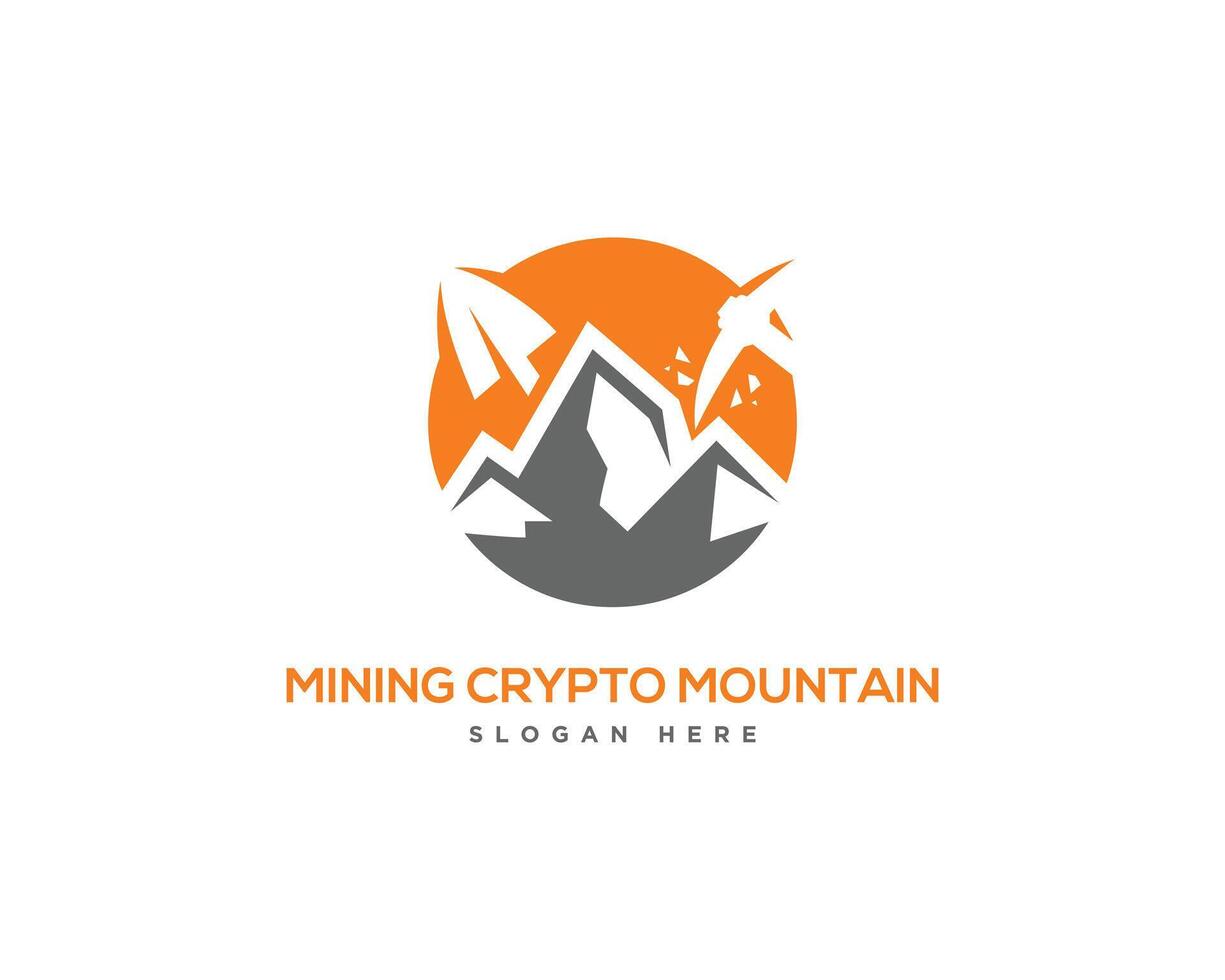 berg goud mijnbouw logo ontwerp vector illustratie.
