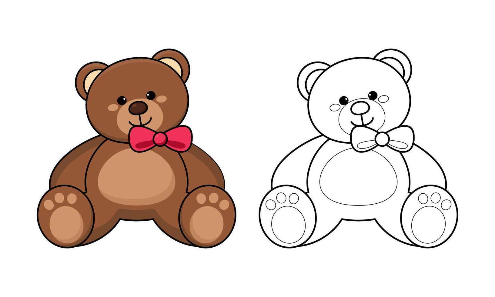 geschetst schattig tekenfilm teddy beer kleur bladzijde vector illustratie geïsoleerd Aan wit achtergrond