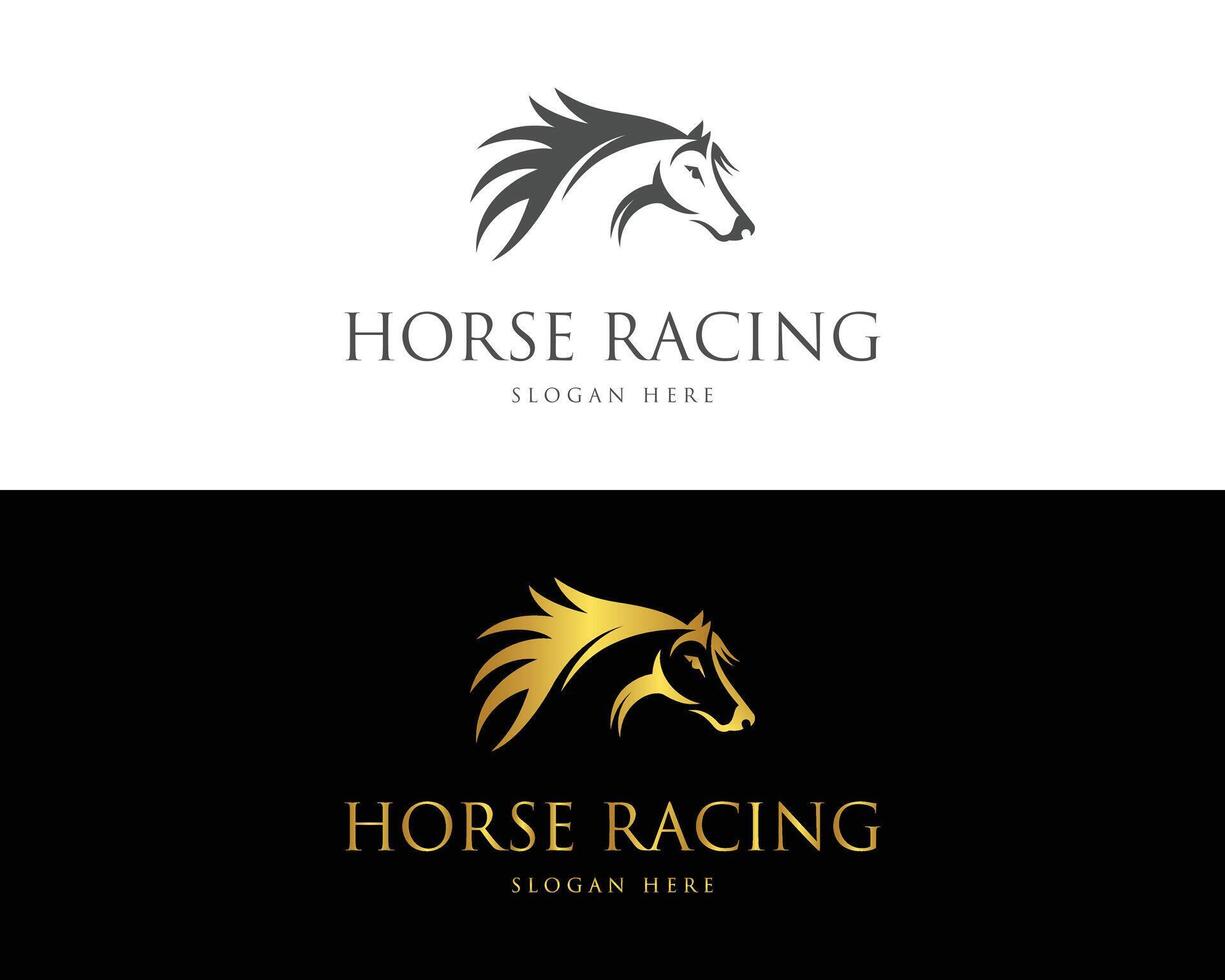 racing paard hoofd logo ontwerp concept vector sjabloon.