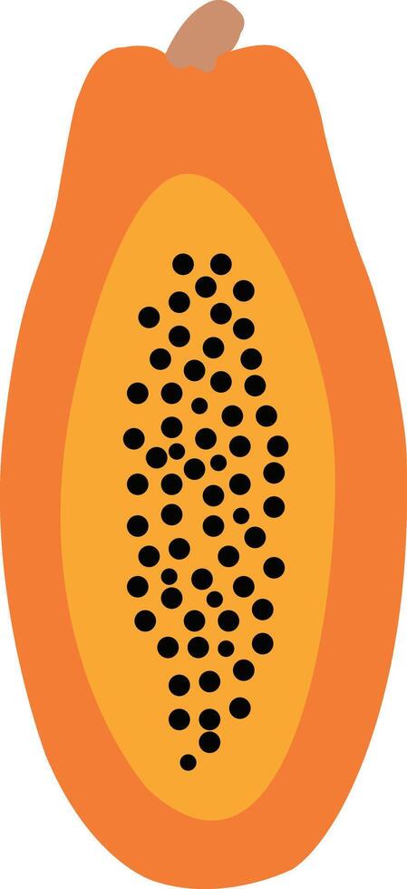vector rijp papaja vector besnoeiing in voor de helft