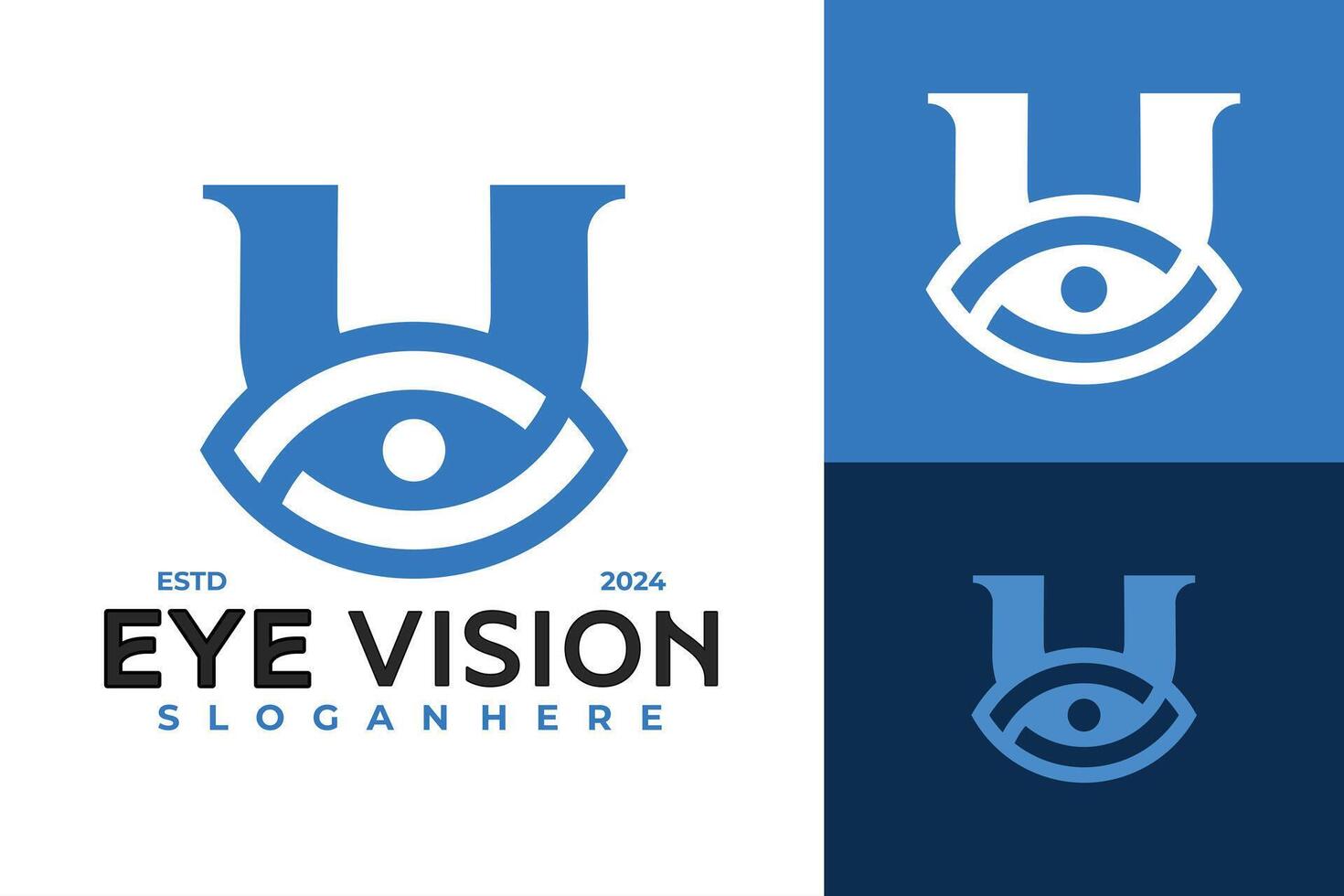 brief u oog visie logo ontwerp vector symbool icoon illustratie