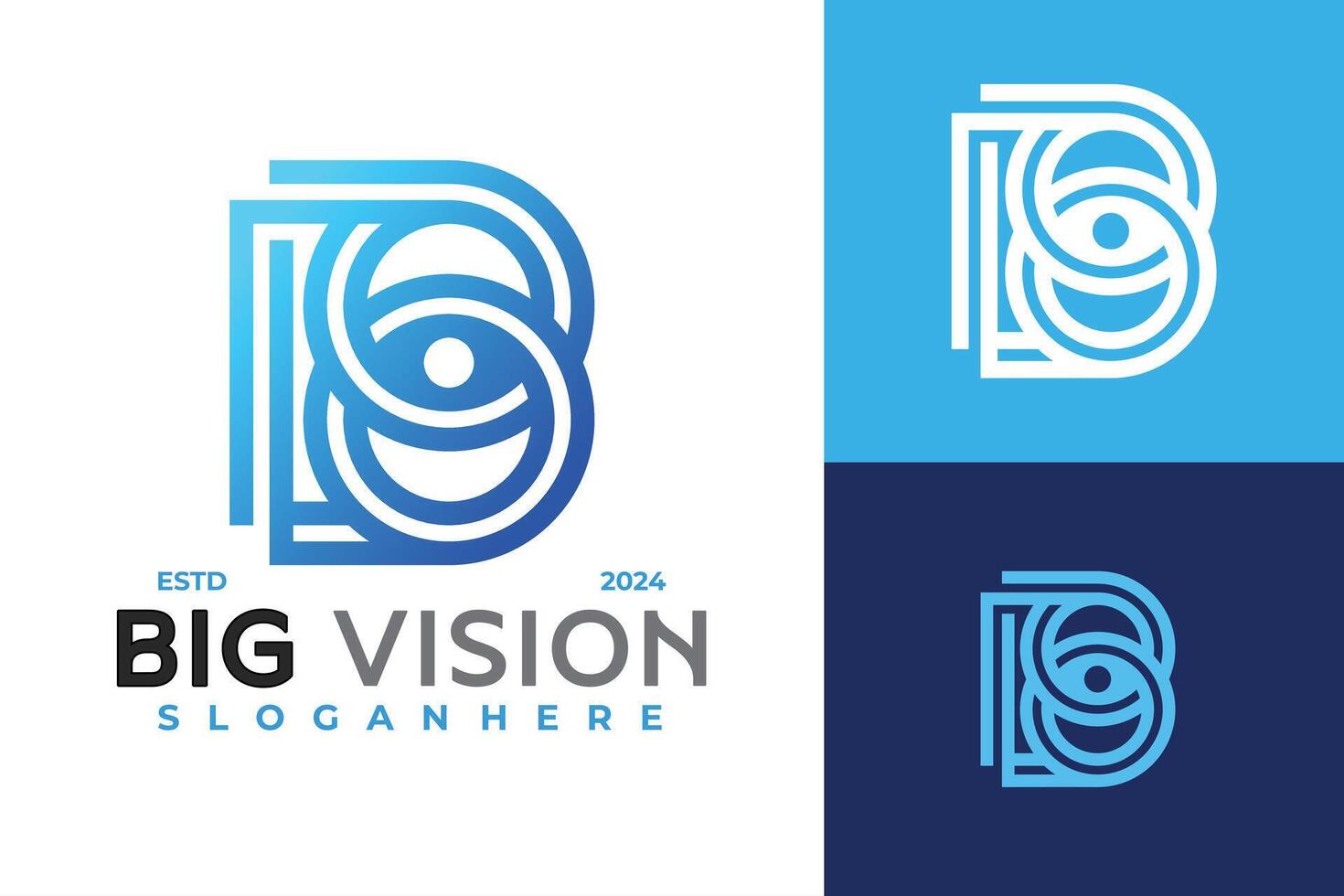 brief b oog visie logo ontwerp vector symbool icoon illustratie