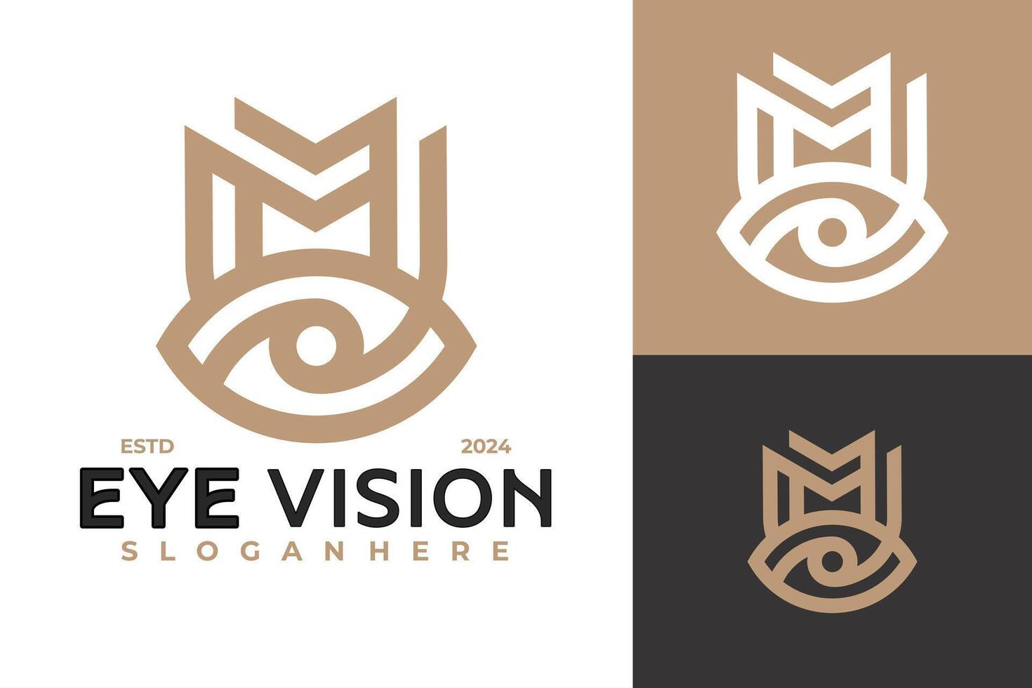 brief m optisch oog logo ontwerp vector symbool icoon illustratie