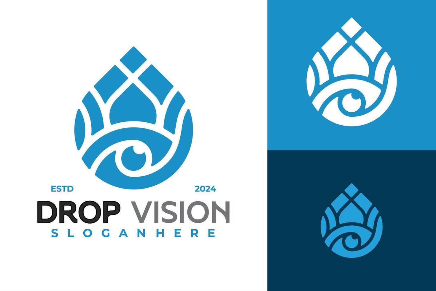 laten vallen oog visie logo ontwerp vector symbool icoon illustratie