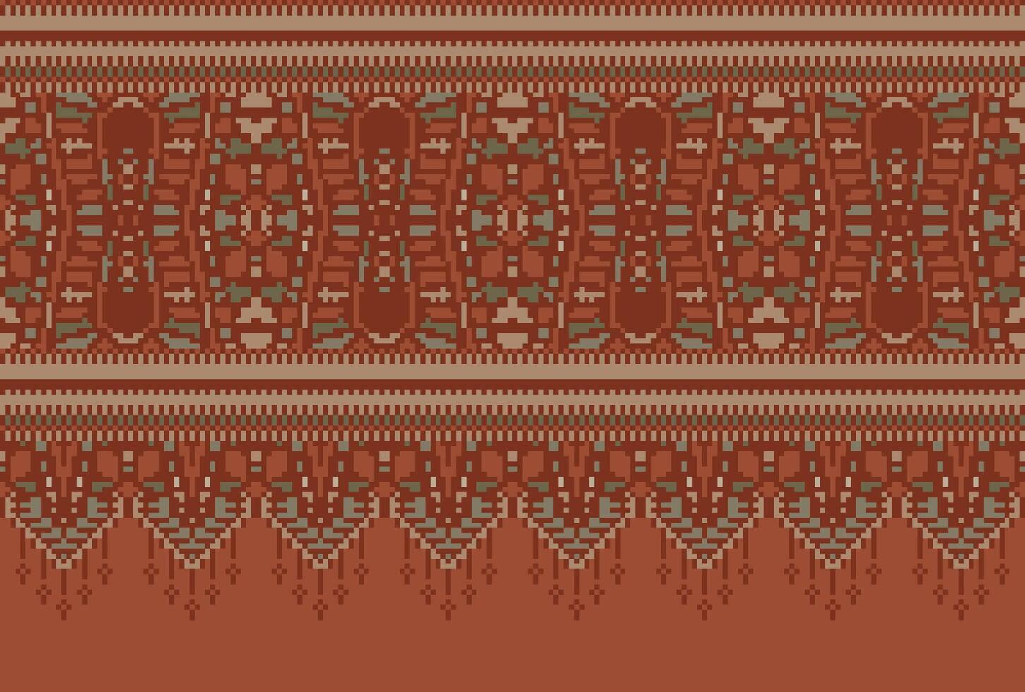 pixel kruis steek traditioneel etnisch patroon paisley bloem ikat achtergrond abstract aztec Afrikaanse Indonesisch Indisch naadloos patroon voor kleding stof afdrukken kleding jurk tapijt gordijnen en sarong vector