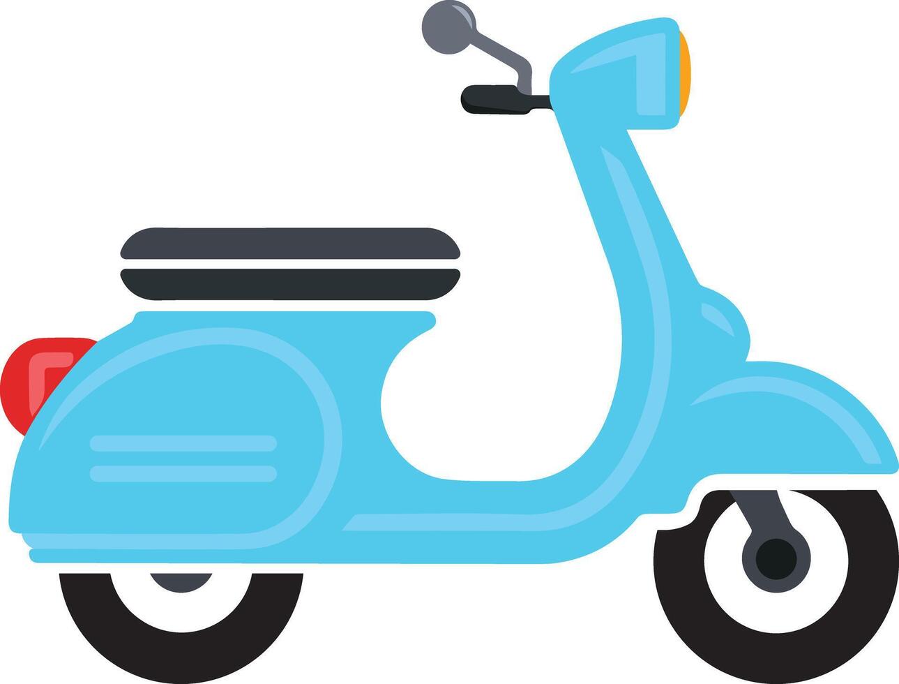 vlak kleurrijk scooter vector