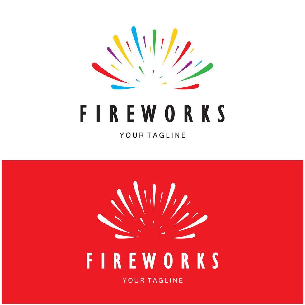 vuurwerk logo ontwerp met creatief kleurrijk vonken in modern stijl.logo voor bedrijf, merk, viering, vuurwerk, voetzoekers vector