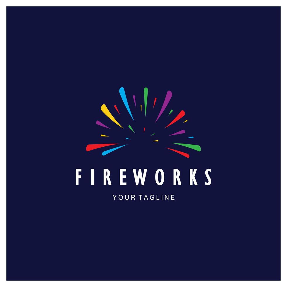 vuurwerk logo ontwerp met creatief kleurrijk vonken in modern stijl.logo voor bedrijf, merk, viering, vuurwerk, voetzoekers vector