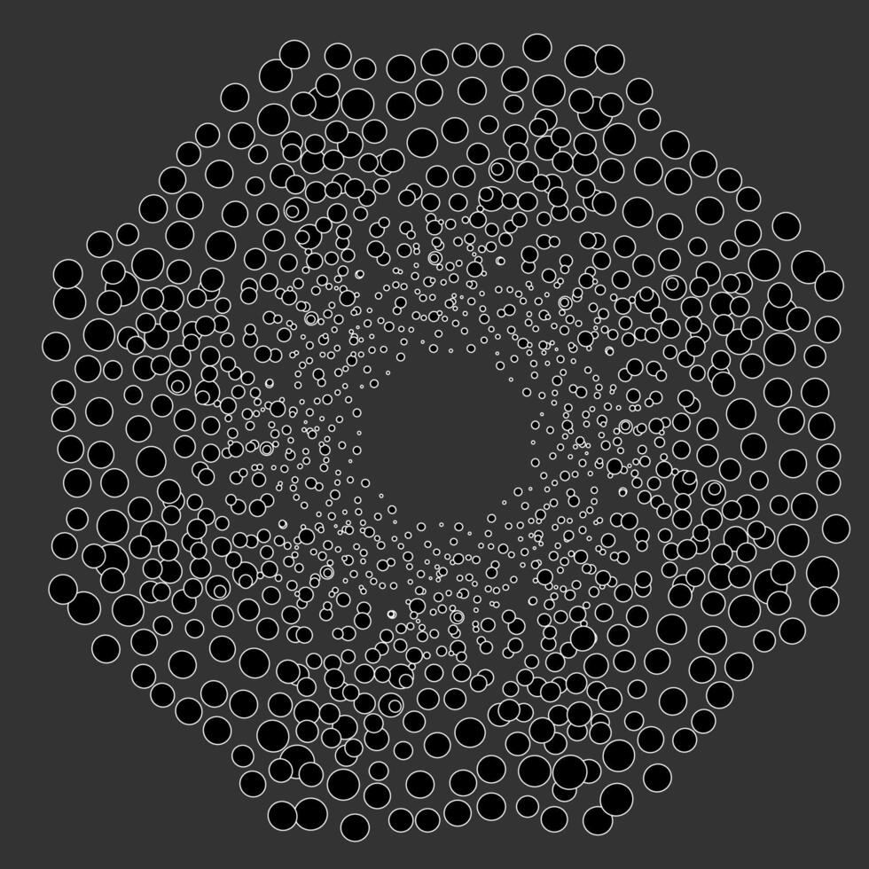 ronde abstract patroon in de het formulier van zwart en wit ballen Aan een grijs achtergrond vector
